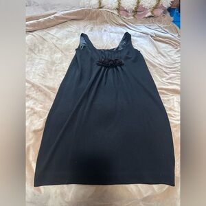 J. Crew Black vintage inspired wool rosette dress XS